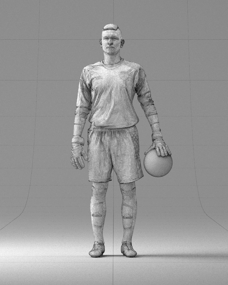 000318 Soccer Goalkeeper with Ball 1114 3dp 3D print model_36