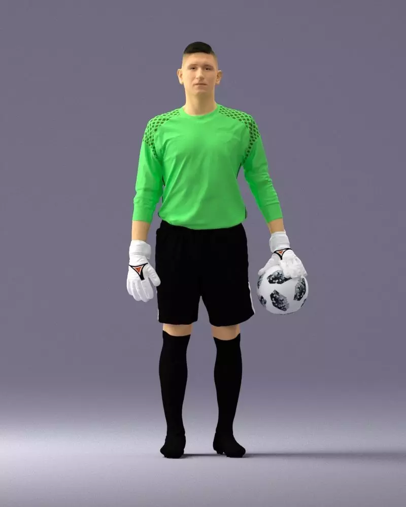 000318 Soccer Goalkeeper with Ball 1114 3dp 3D print model_0