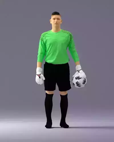 000318 Soccer Goalkeeper with Ball 1114 3dp