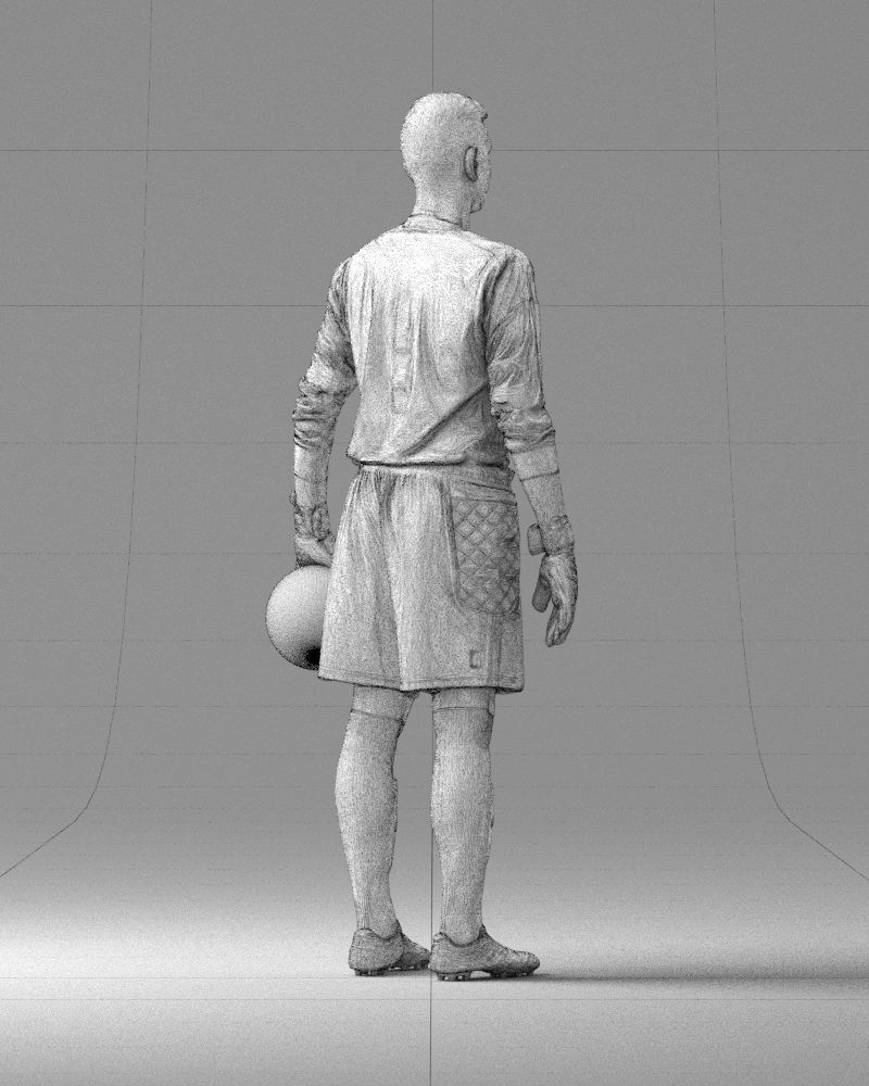 000318 Soccer Goalkeeper with Ball 1114 3dp 3D print model_18