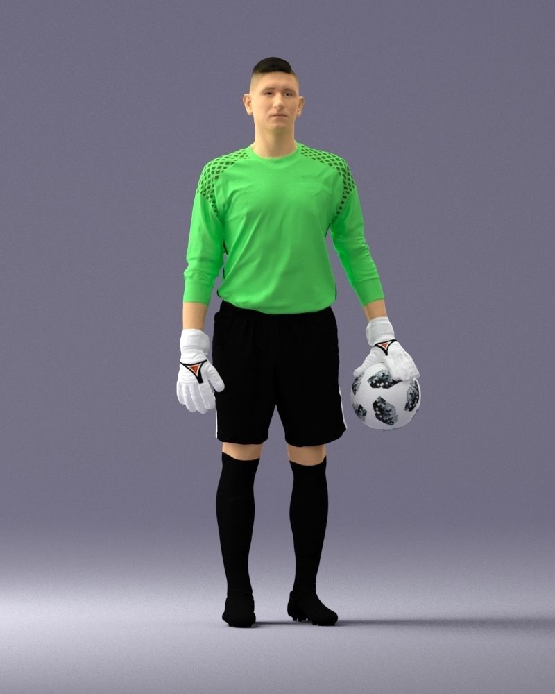 000318 Soccer Goalkeeper with Ball 1114 3dp 3D print model_4