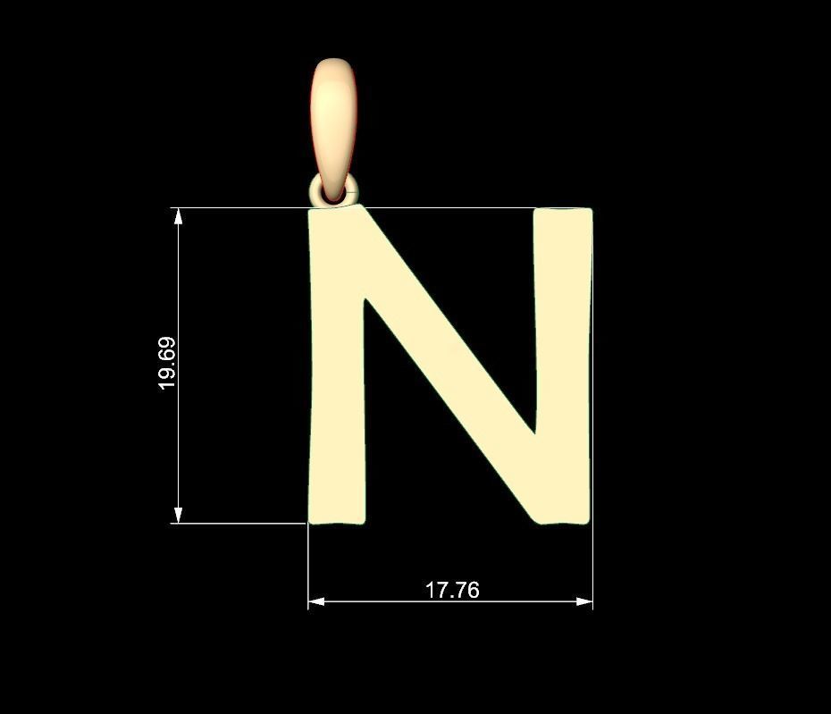 Initial Letters Pendant Berlin Sans N 3D print model_4