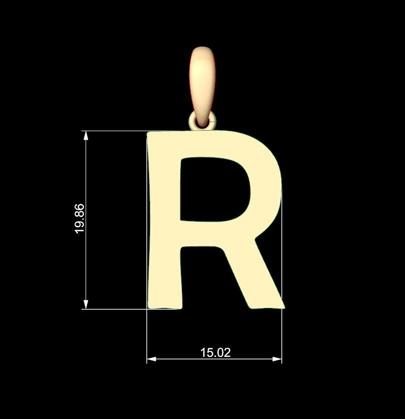 Initial Letters Pendant Berlin Sans R 3D print model_4