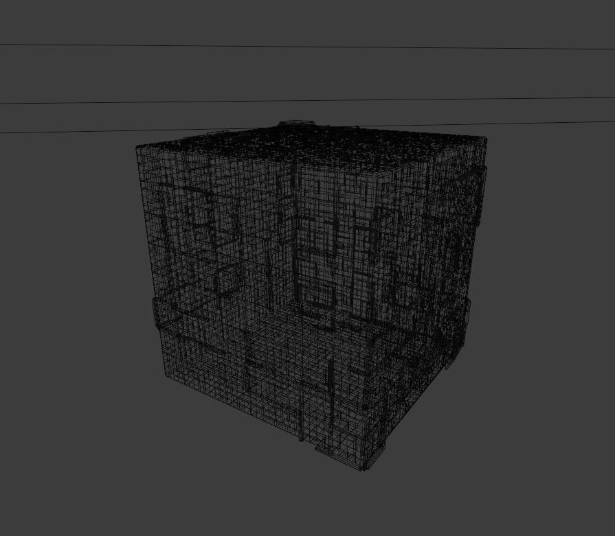 sci-fi cube Low-poly 3D model_4