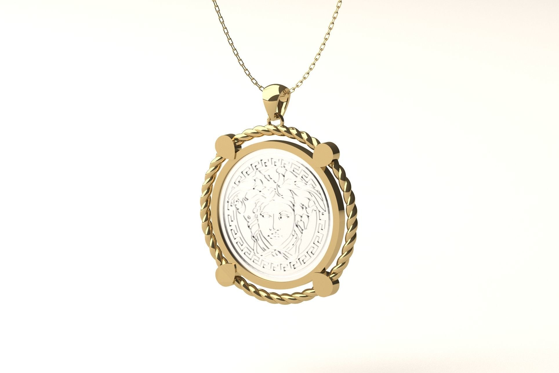 Coin bezel pendant 008 3D print model_1