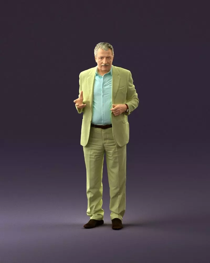 Man in age in bright brown suit 0936 3D model_0