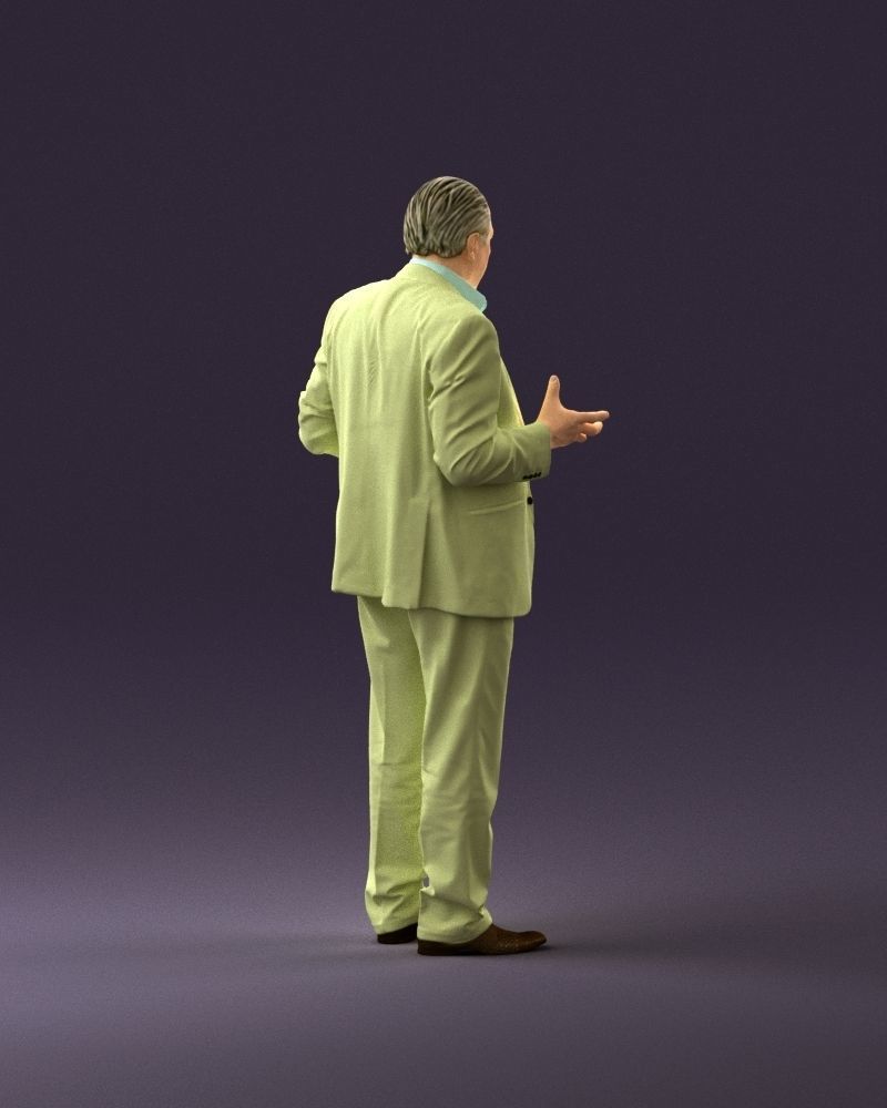 Man in age in bright brown suit 0936 3D model_5