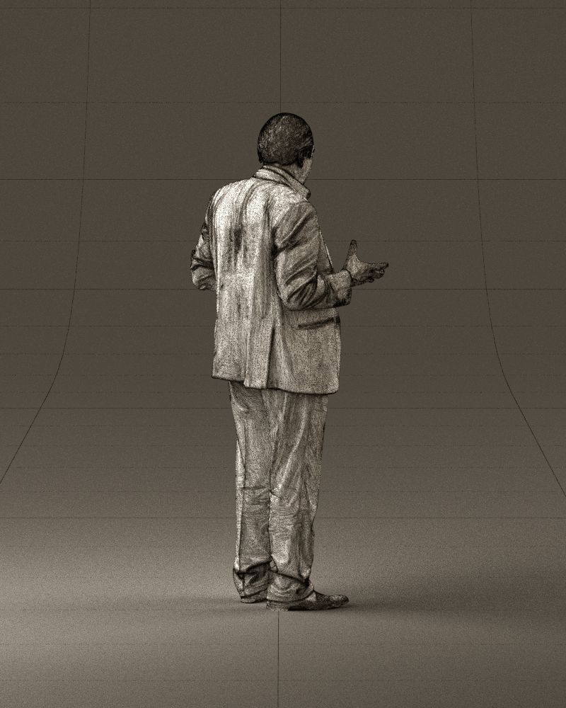 Man in age in bright brown suit 0936 3D model_29