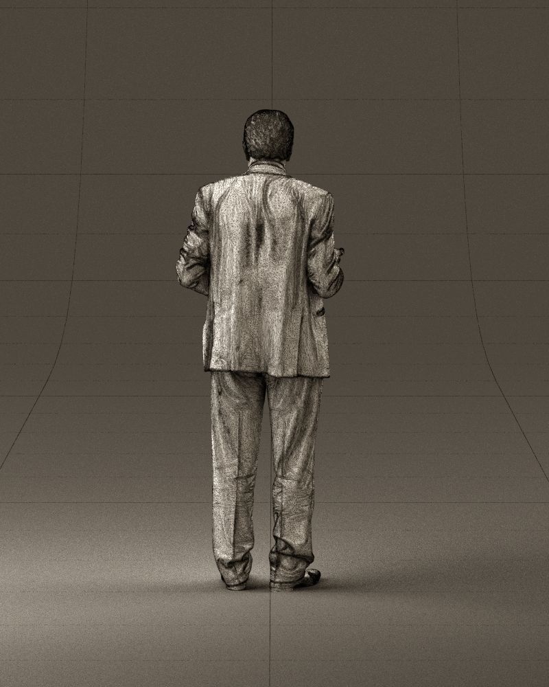 Man in age in bright brown suit 0936 3D model_30