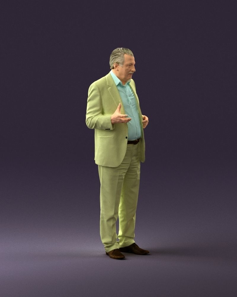 Man in age in bright brown suit 0936 3D model_3