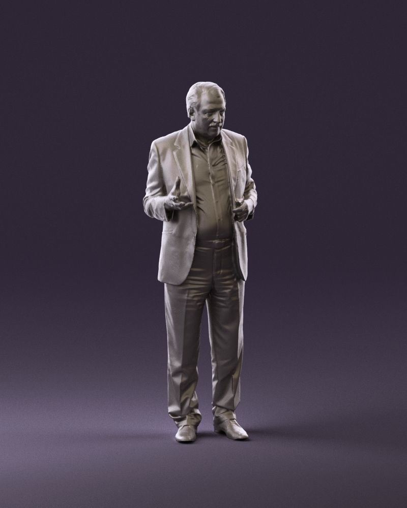 Man in age in bright brown suit 0936 3D model_14