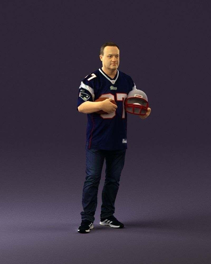 Man in new england patriots jersey 0924 3D Print Ready 3D print model_14