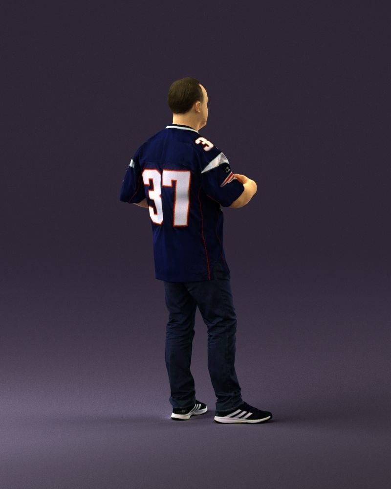 Man in new england patriots jersey 0924 3D Print Ready 3D print model_17
