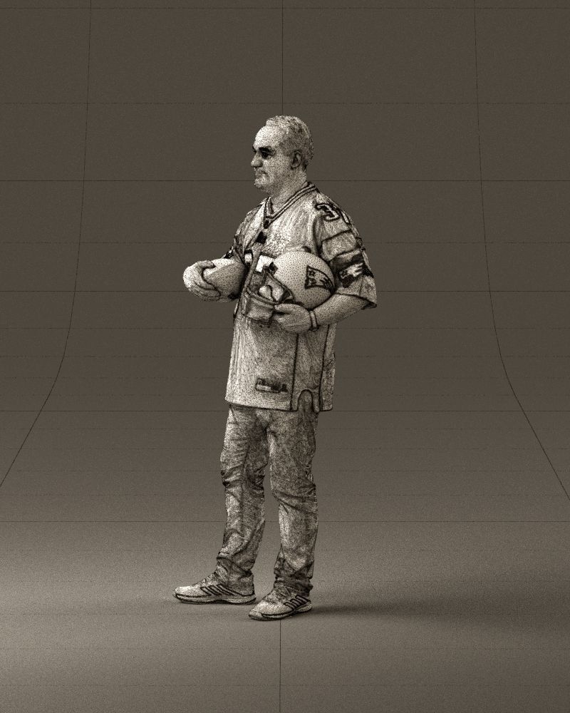 Man in new england patriots jersey 0924 3D Print Ready 3D print model_33