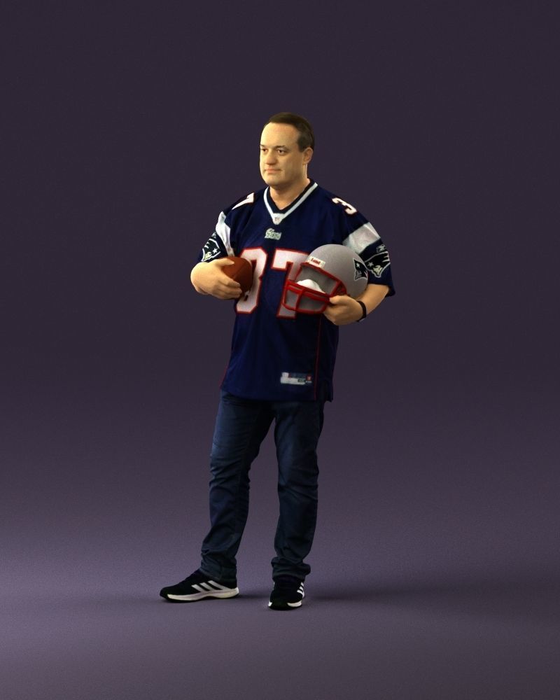 Man in new england patriots jersey 0924 3D Print Ready 3D print model_22