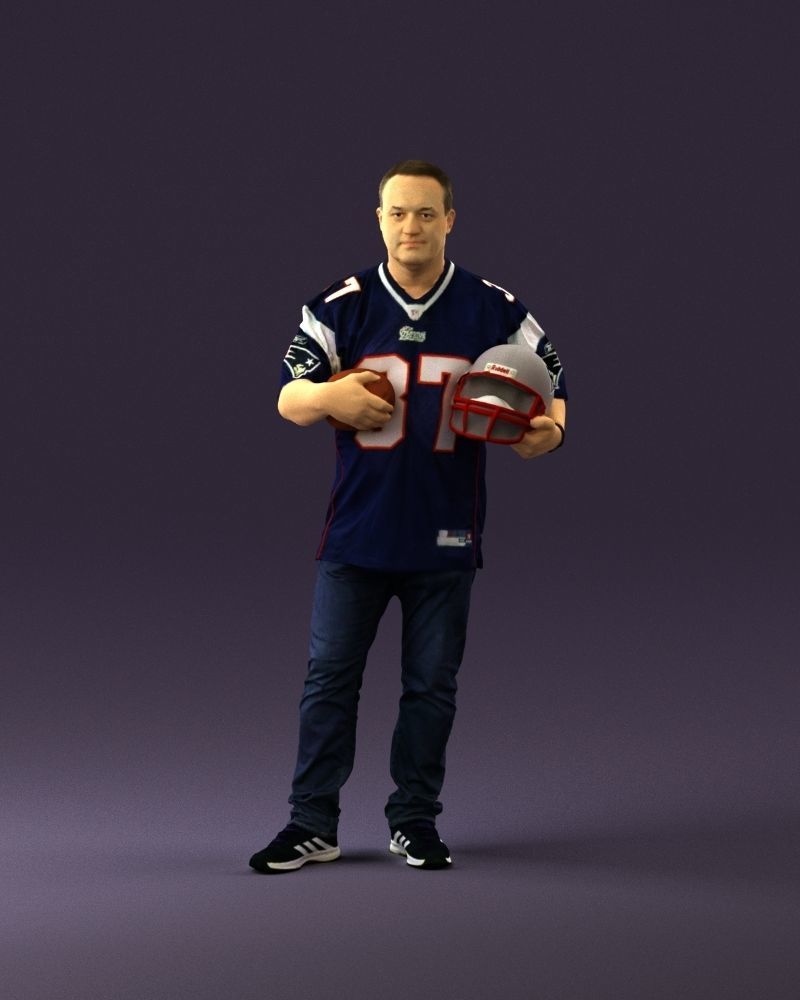 Man in new england patriots jersey 0924 3D Print Ready 3D print model_12