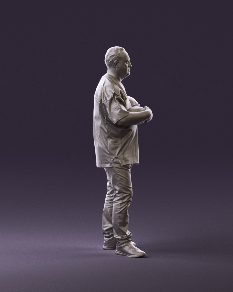 Man in new england patriots jersey 0924 3D Print Ready 3D print model_4