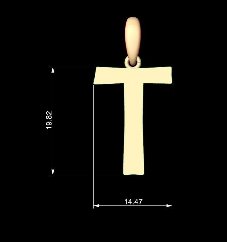 Initial Letters Pendant Berlin Sans T 3D print model_4