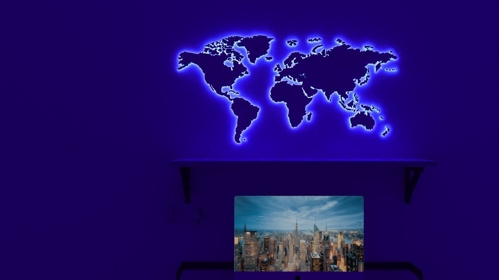 Map with light for interior design 3D model_1