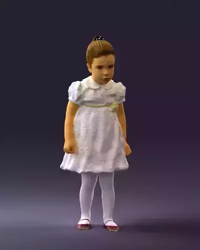 Little girl in white dress 0435