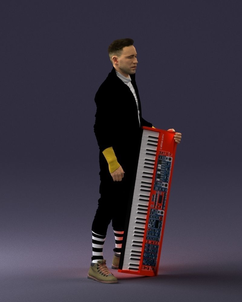 000248 Man with Keyboard Realistic Musician Character 0118 3dp 3D print model_9