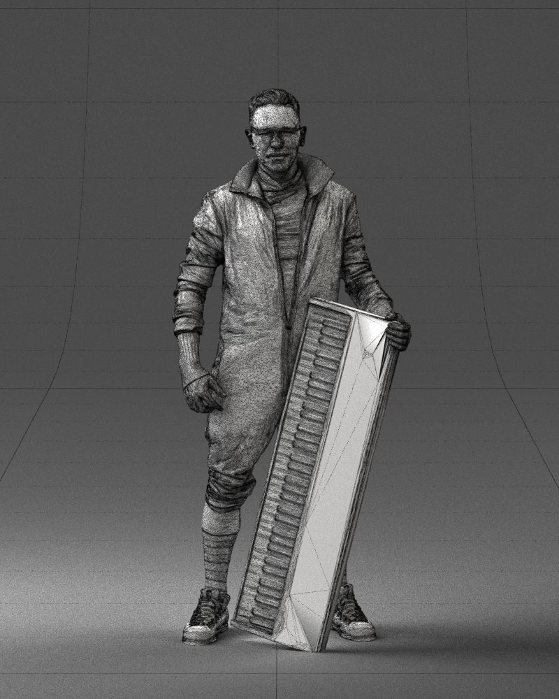 000248 Man with Keyboard Realistic Musician Character 0118 3dp 3D print model_2