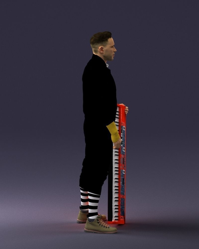 000248 Man with Keyboard Realistic Musician Character 0118 3dp 3D print model_12