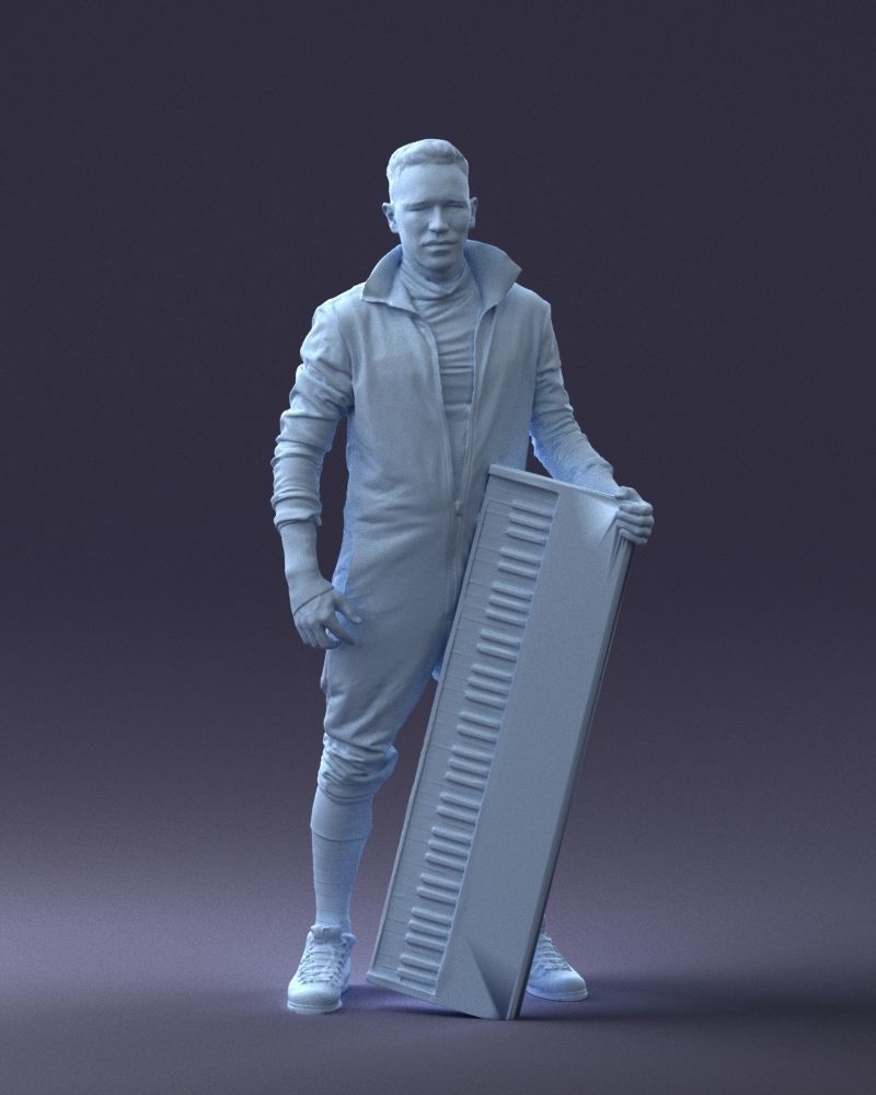 000248 Man with Keyboard Realistic Musician Character 0118 3dp 3D print model_4