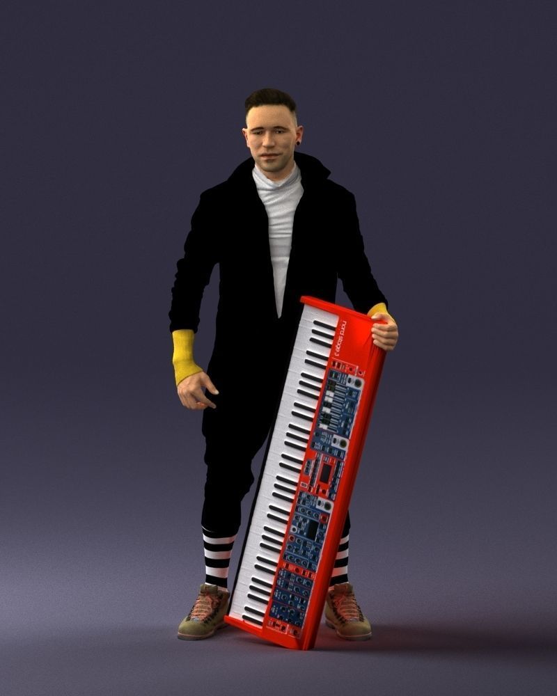 000248 Man with Keyboard Realistic Musician Character 0118 3dp 3D print model_33