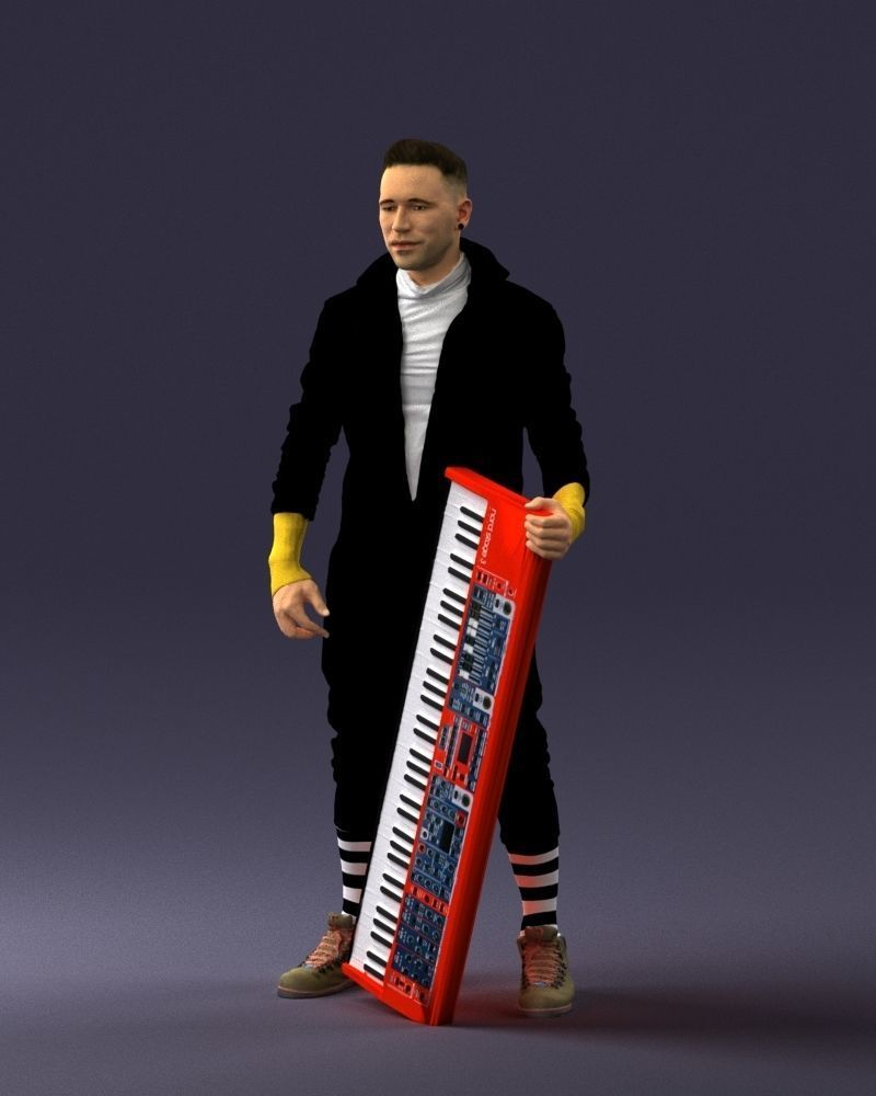 000248 Man with Keyboard Realistic Musician Character 0118 3dp 3D print model_30