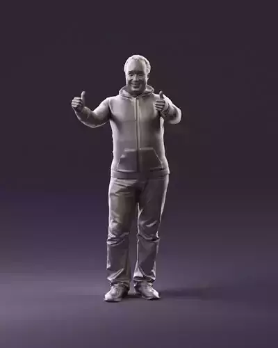 Happy movember man shows double cool 0953 3D Print Ready