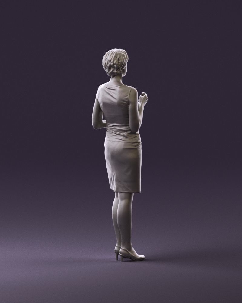 Woman in in dark skirt blue blottle in hands 0940 3D Print Ready 3D print model_5
