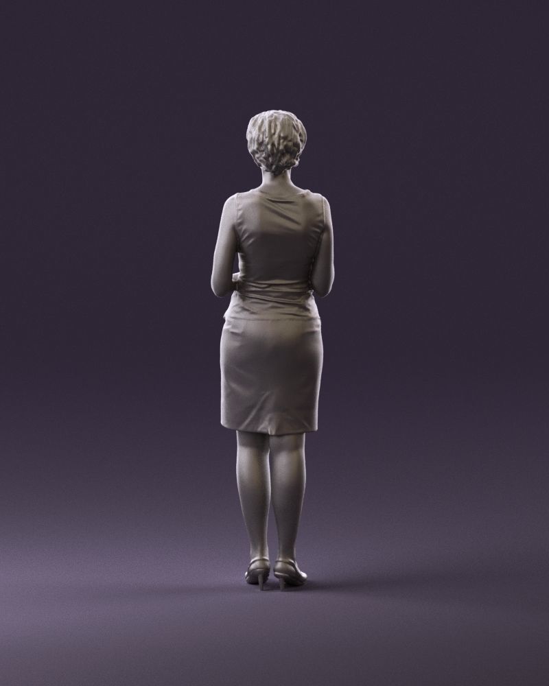 Woman in in dark skirt blue blottle in hands 0940 3D Print Ready 3D print model_6