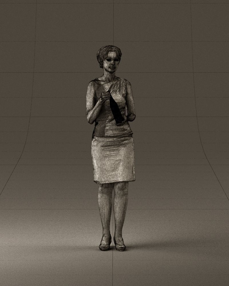 Woman in in dark skirt blue blottle in hands 0940 3D Print Ready 3D print model_25