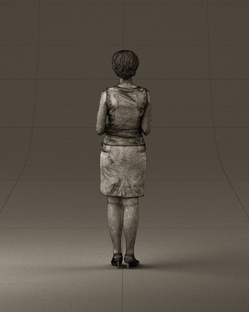 Woman in in dark skirt blue blottle in hands 0940 3D Print Ready 3D print model_30