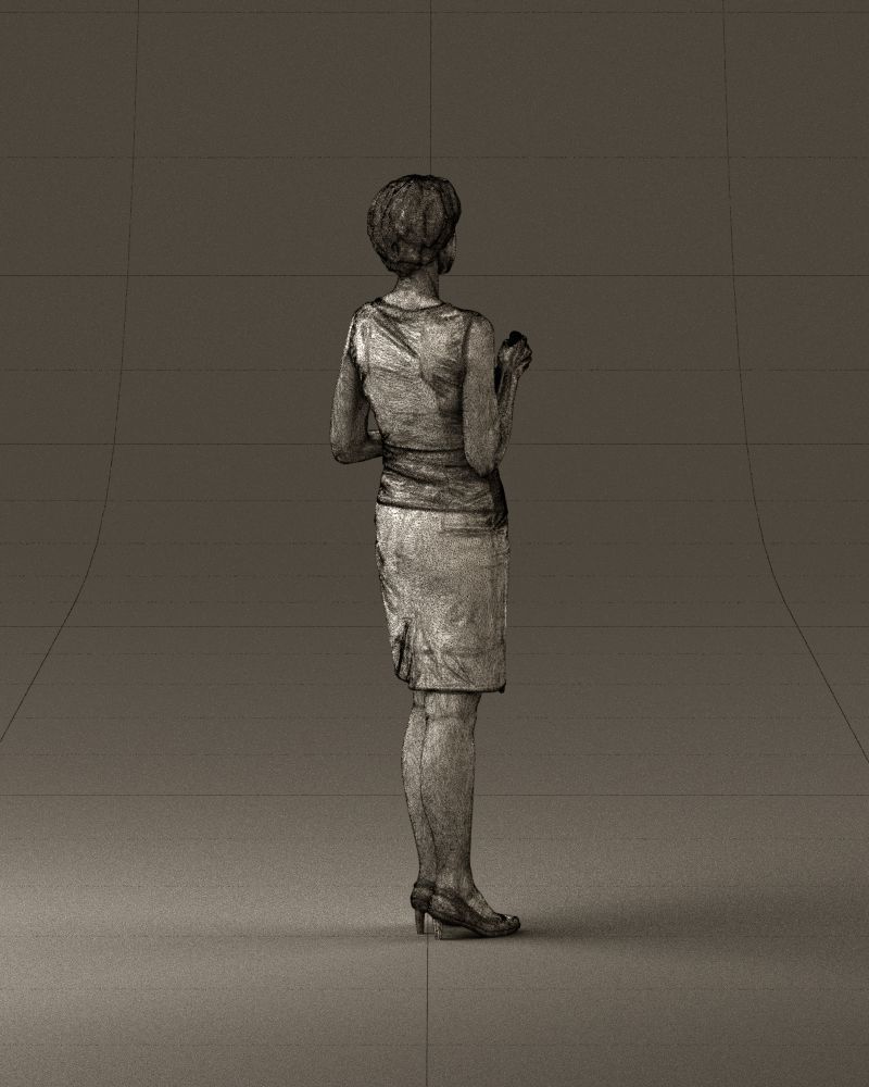 Woman in in dark skirt blue blottle in hands 0940 3D Print Ready 3D print model_29