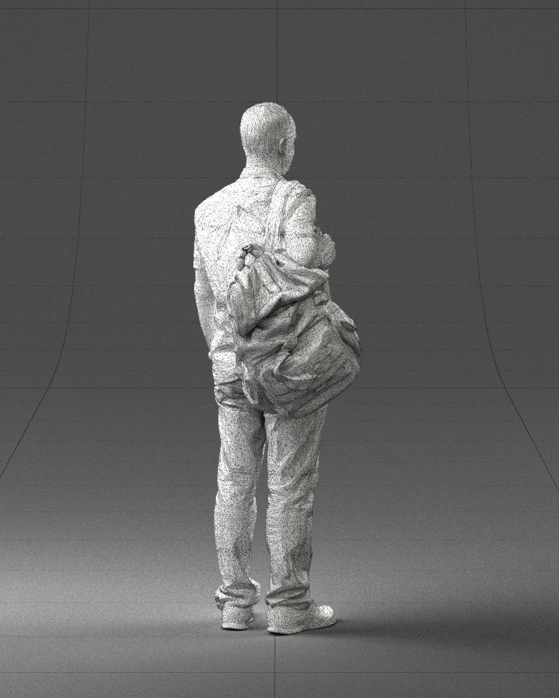 000176 Man with Backpack 0824 3dp 3D print model_17