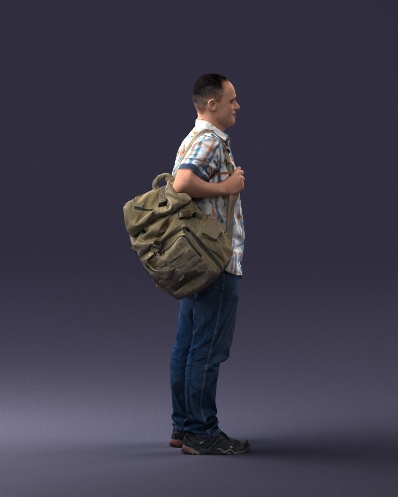 000176 Man with Backpack 0824 3dp 3D print model_12
