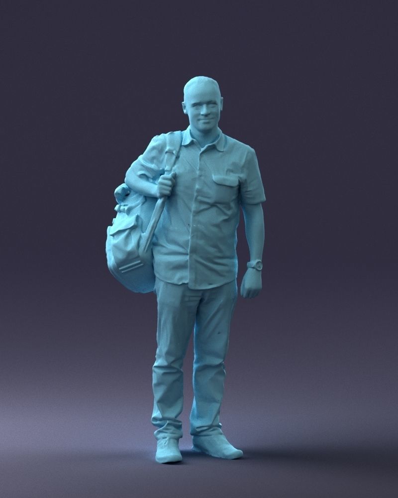 000176 Man with Backpack 0824 3dp 3D print model_1