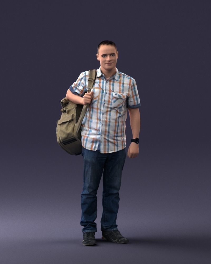 000176 Man with Backpack 0824 3dp 3D print model_36