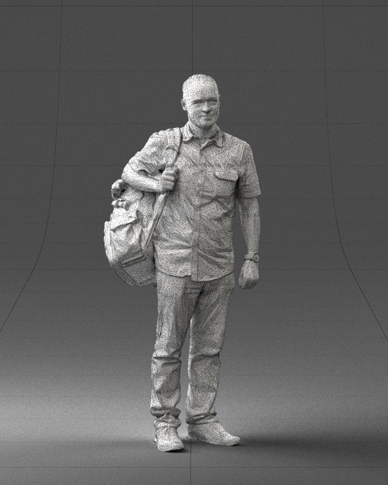 000176 Man with Backpack 0824 3dp 3D print model_5