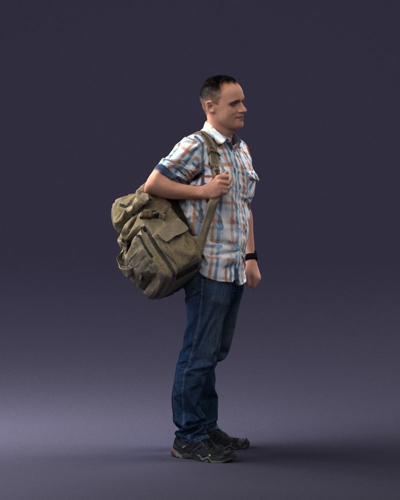 000176 Man with Backpack 0824 3dp 3D print model_9