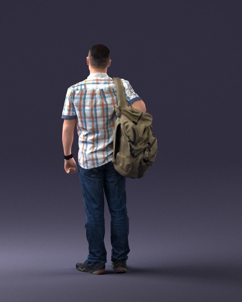 000176 Man with Backpack 0824 3dp 3D print model_18