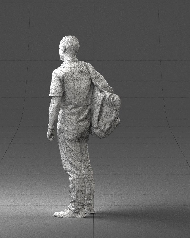000176 Man with Backpack 0824 3dp 3D print model_23