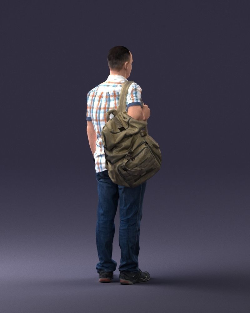 000176 Man with Backpack 0824 3dp 3D print model_15