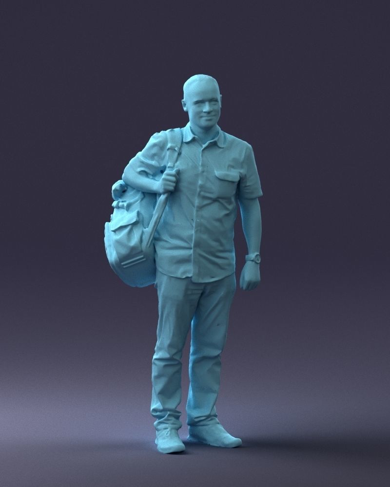 000176 Man with Backpack 0824 3dp 3D print model_4