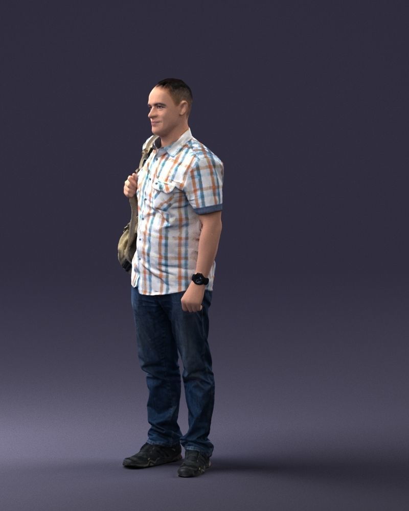 000176 Man with Backpack 0824 3dp 3D print model_27