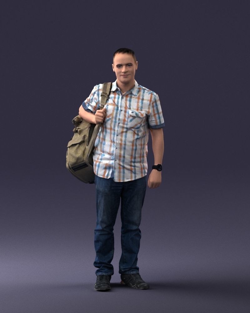 000176 Man with Backpack 0824 3dp 3D print model_33
