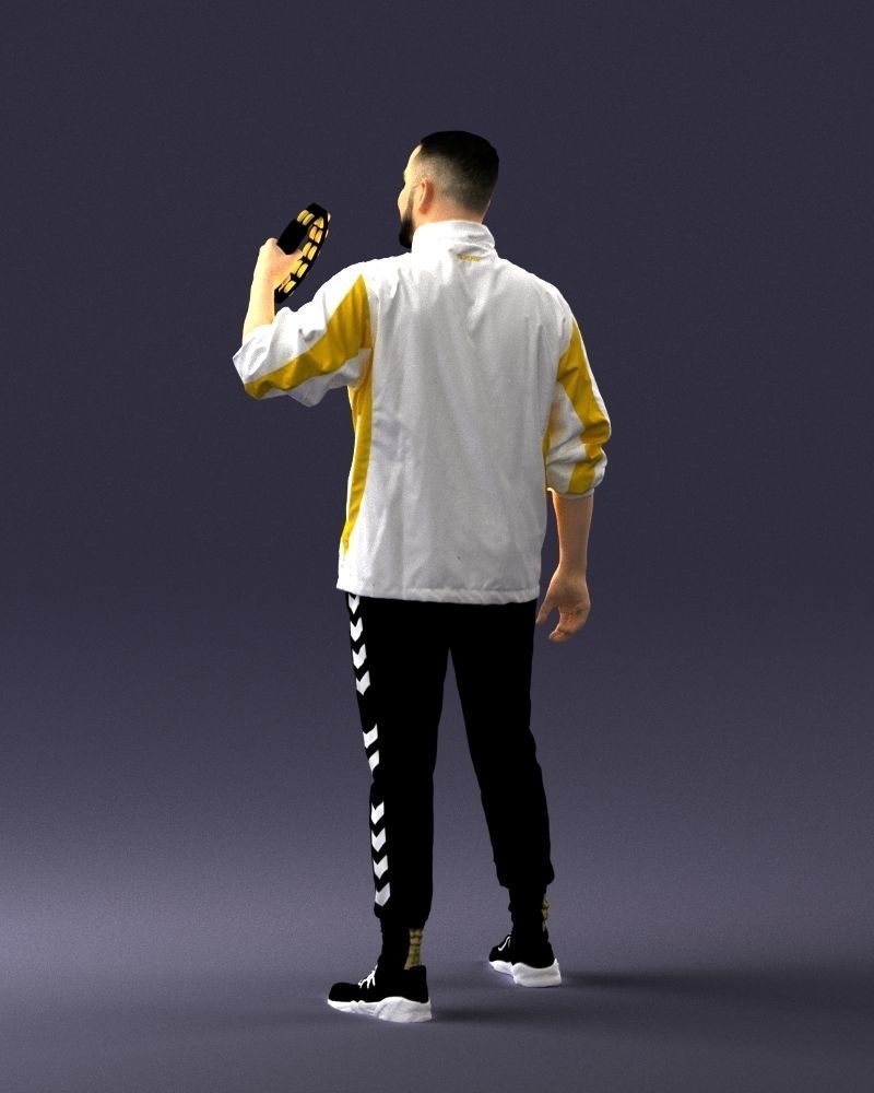 000249 Man with Tambourine 0118 3dp 3D print model_21