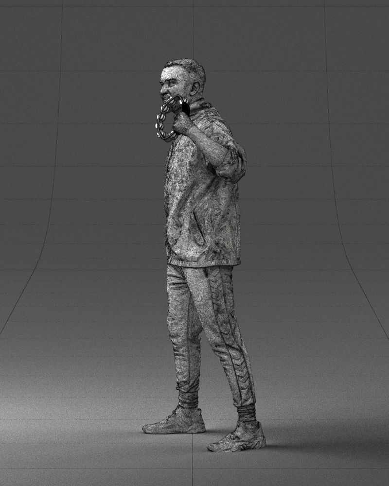 000249 Man with Tambourine 0118 3dp 3D print model_29